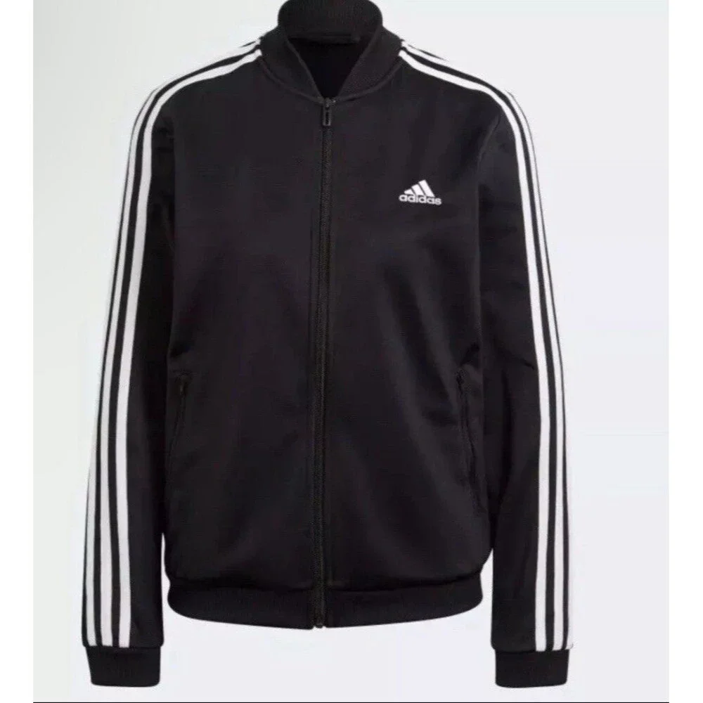 ADIDAS Essentials 3-Stripes Track Suit Zip Jacket Pants Girls Youth L (14)Black - Picture 4 of 16